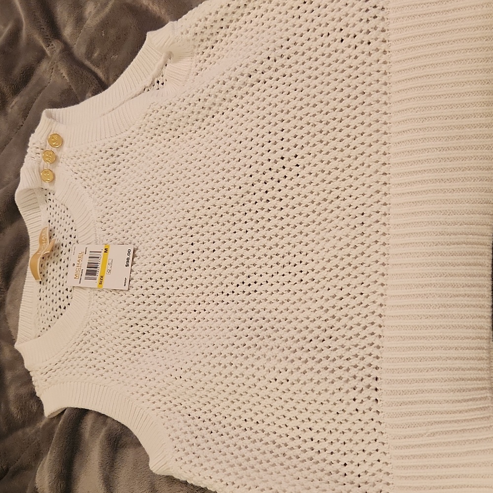 Michael Kors White Sleeveless Sweater